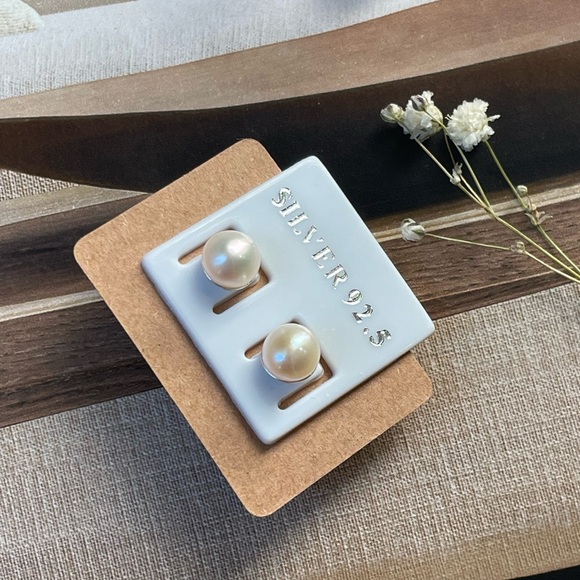 Earrings, 925 Sterling Silver Pearl Earring (set of 2) - Picture 5 of 7